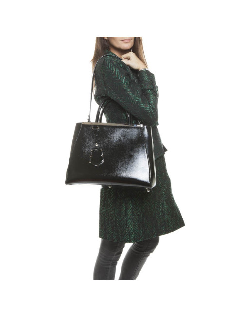 Sac FENDI cuir verni noir
