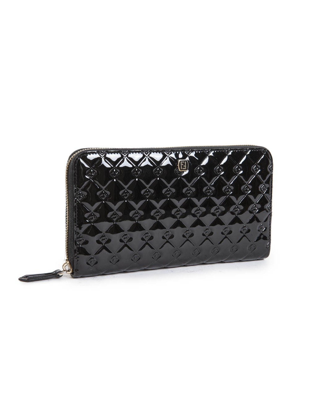 Portefeuille FENDI cuir verni noir