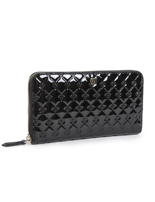 Portefeuille FENDI cuir verni noir