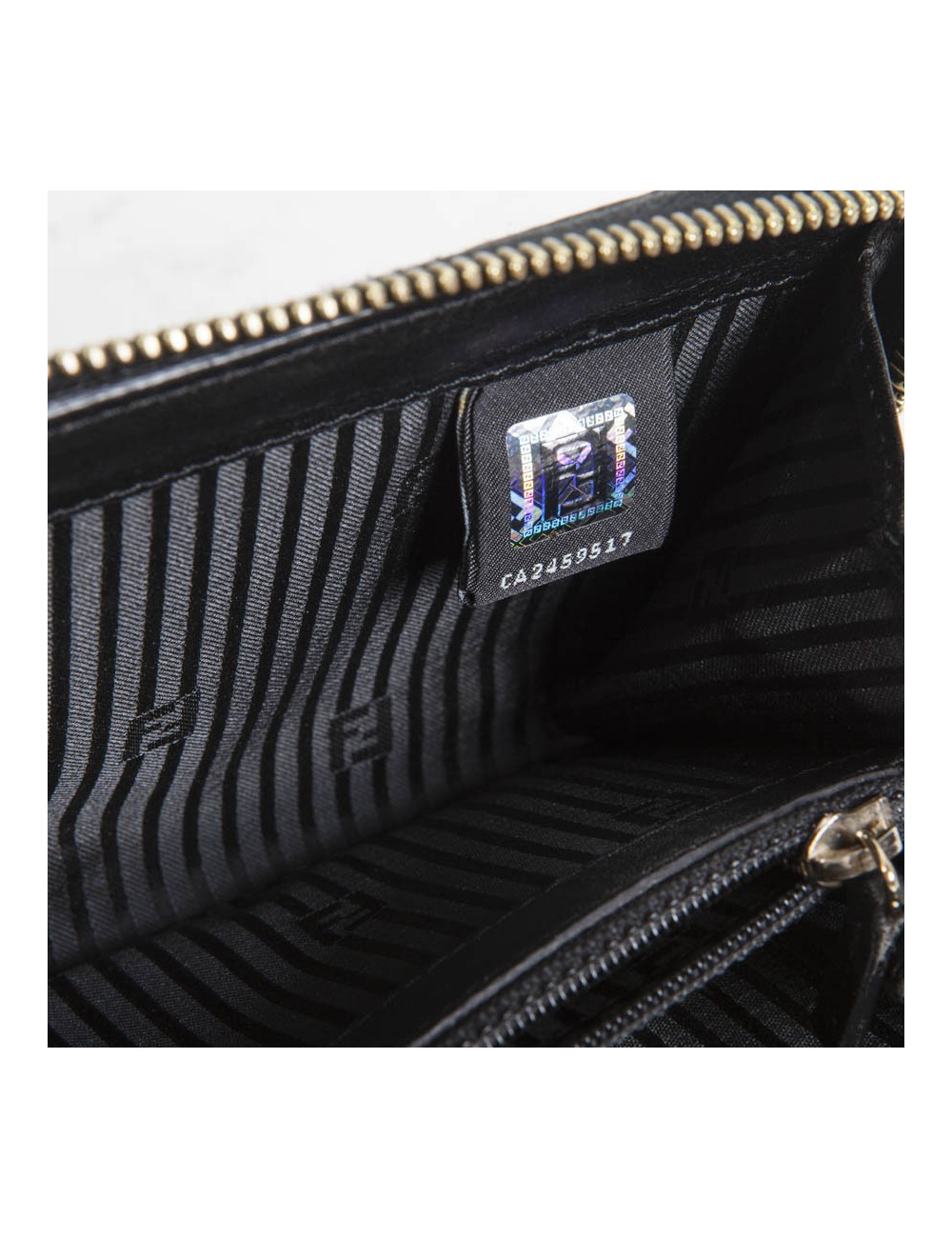 Portefeuille FENDI cuir verni noir