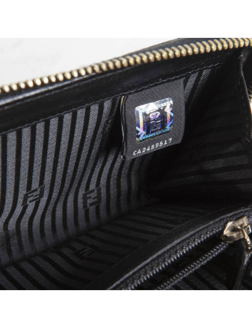 Portefeuille FENDI cuir verni noir