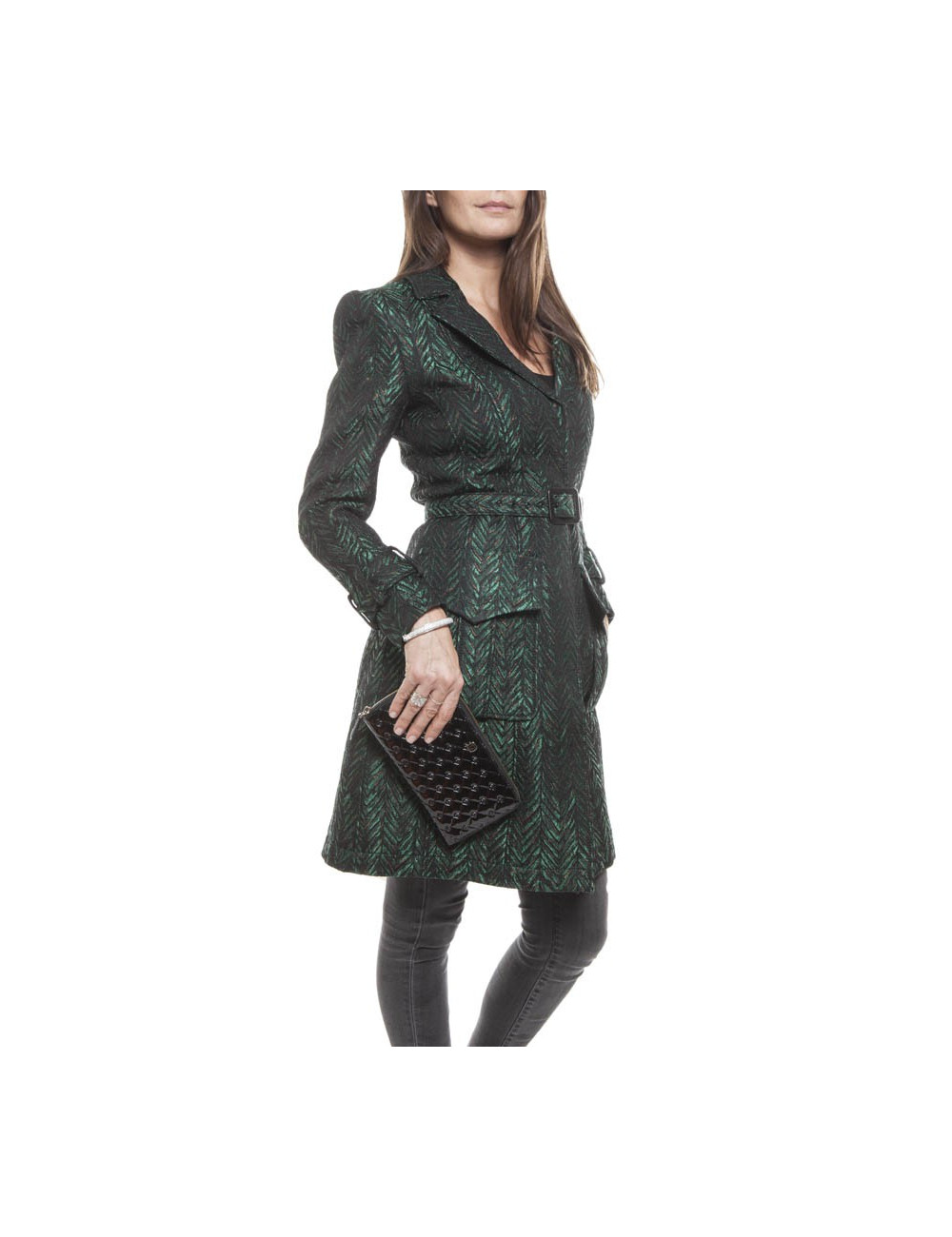 Portefeuille FENDI cuir verni noir