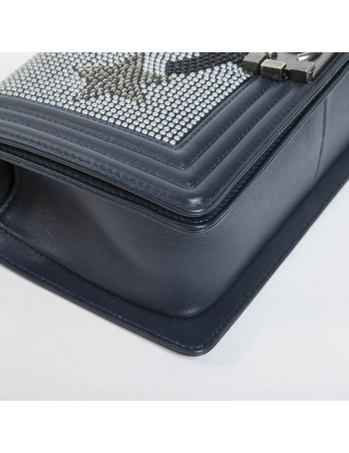 Bag Boy Navy Blue CHANEL rhinestones
