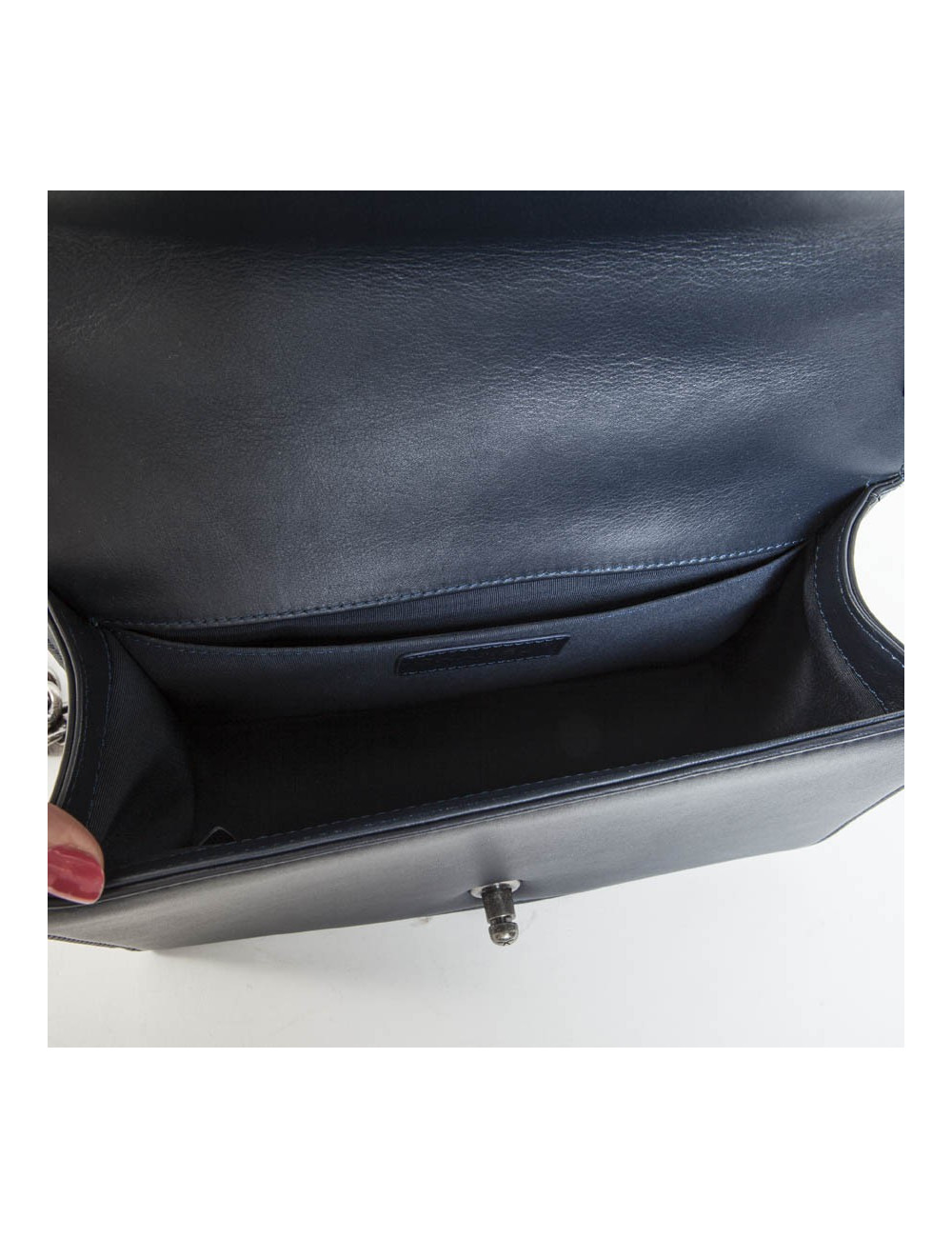 Sac Boy CHANEL bleu marine strass