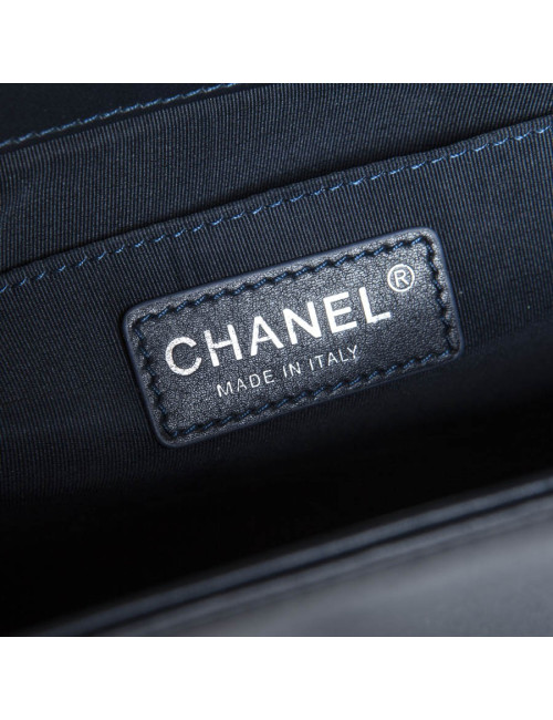 Sac Boy CHANEL bleu marine strass