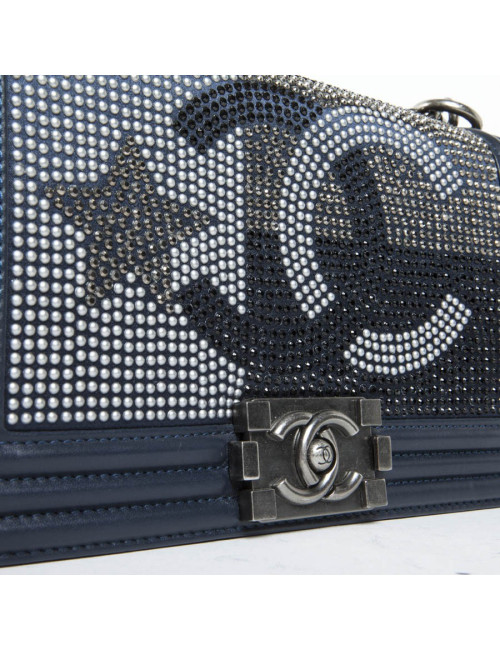 Bag Boy Navy Blue CHANEL rhinestones