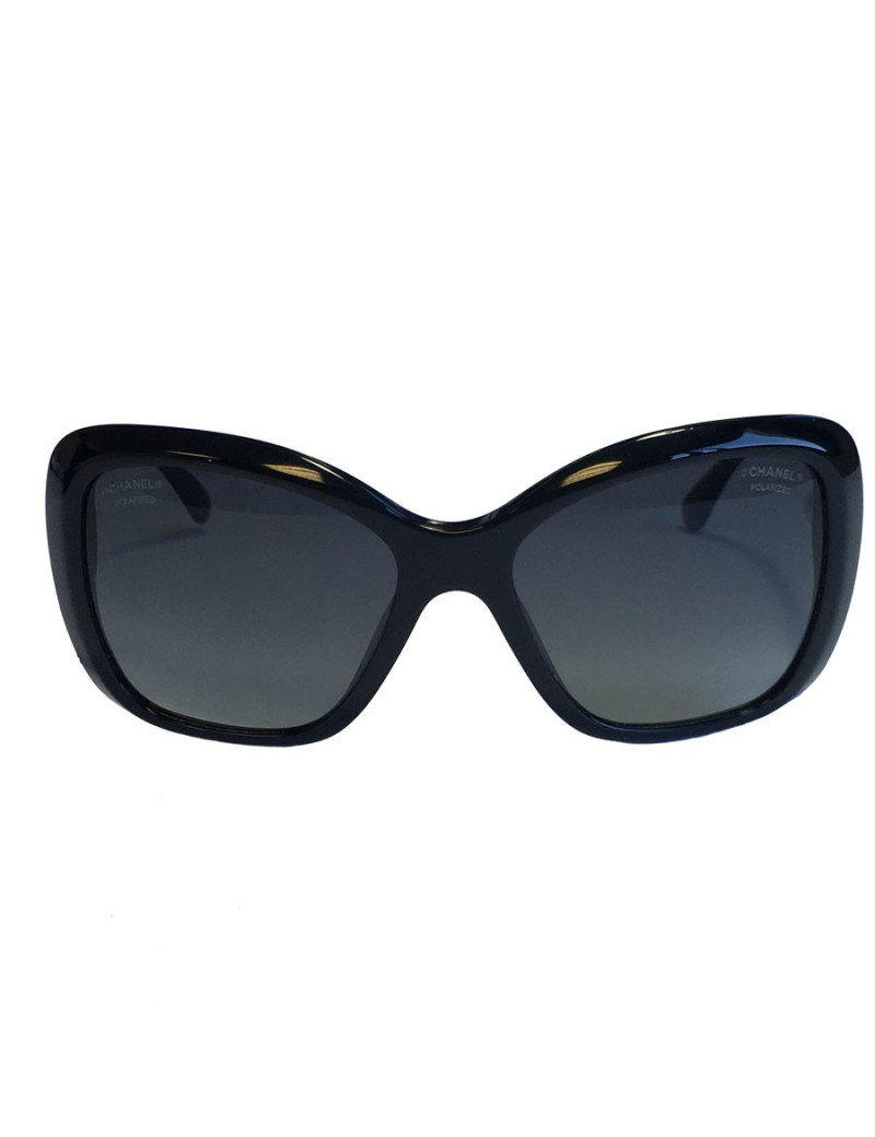 Lunettes de soleil CHANEL en plastique noir 