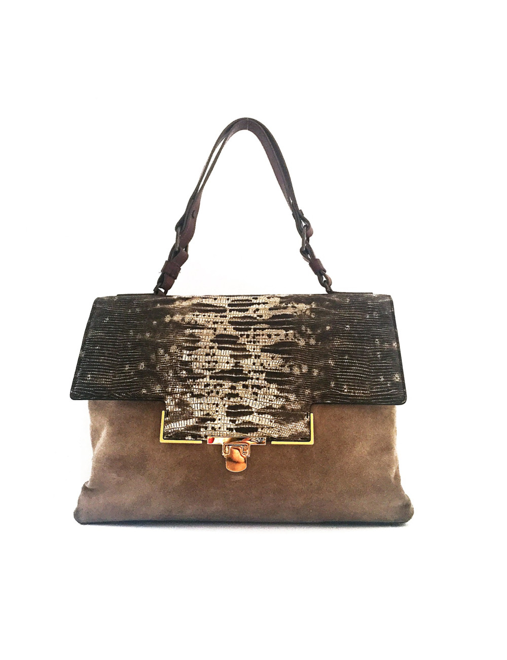 Sac LANVIN veau velours et serpent