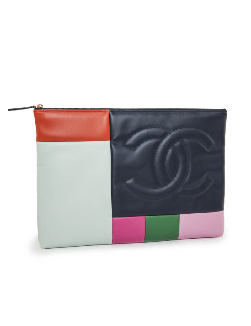 Pochette CHANEL multicolore zippée