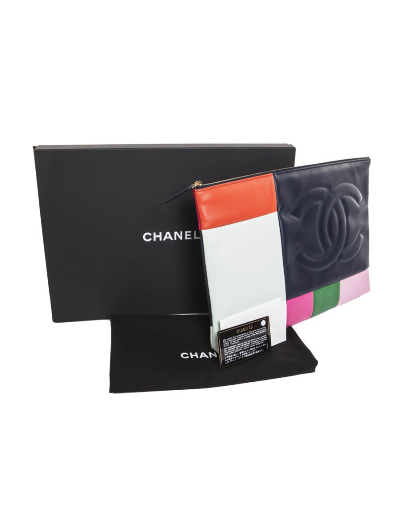 Pochette CHANEL multicolore zippée