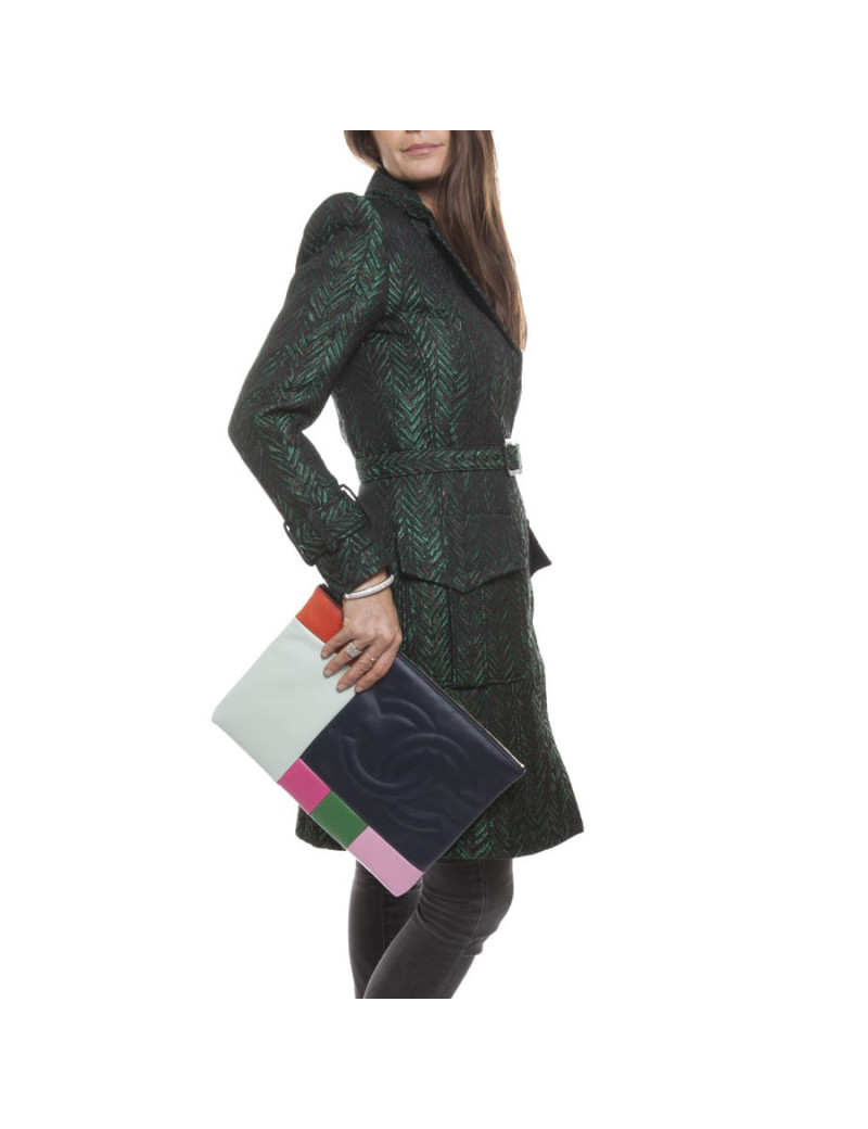 Pochette CHANEL multicolore zippée