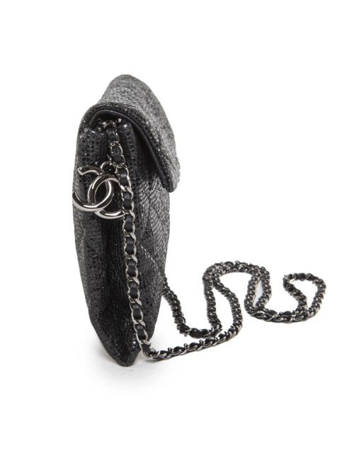 CHANEL evening bag in quilted laminated leather