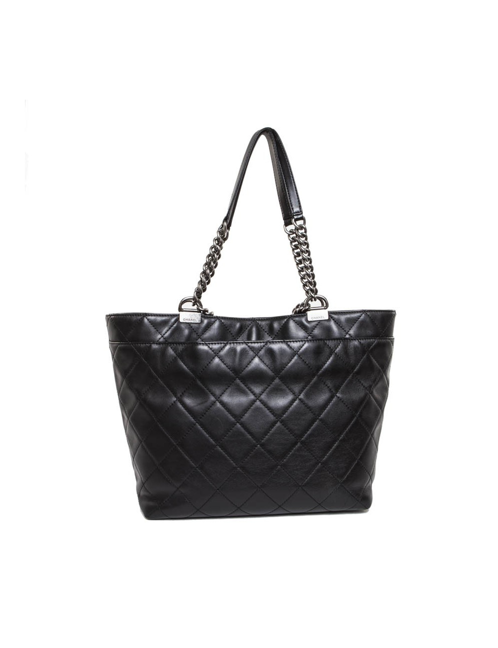Sac cabas CHANEL cuir matelassé noir