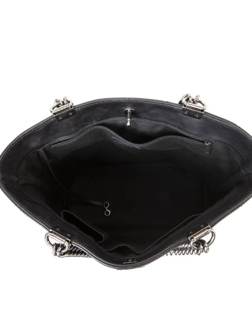 Sac cabas CHANEL cuir matelassé noir