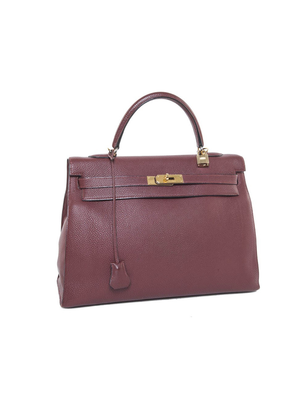 Sac KElly 35 HERMES sellier rouge H