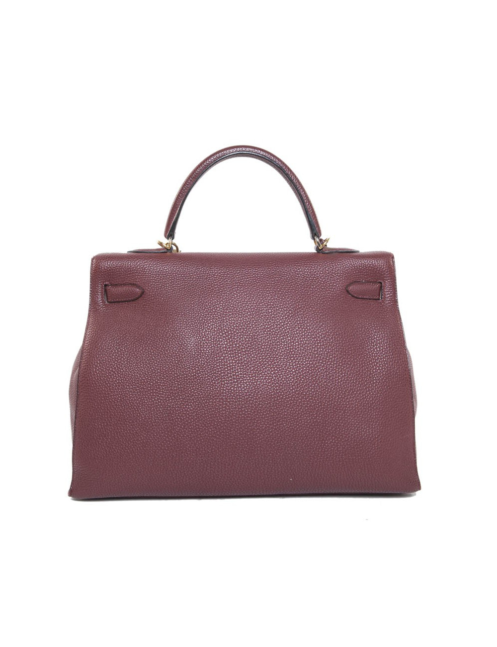 Sac Kelly 35 HERMES sellier rouge H cuir grainé