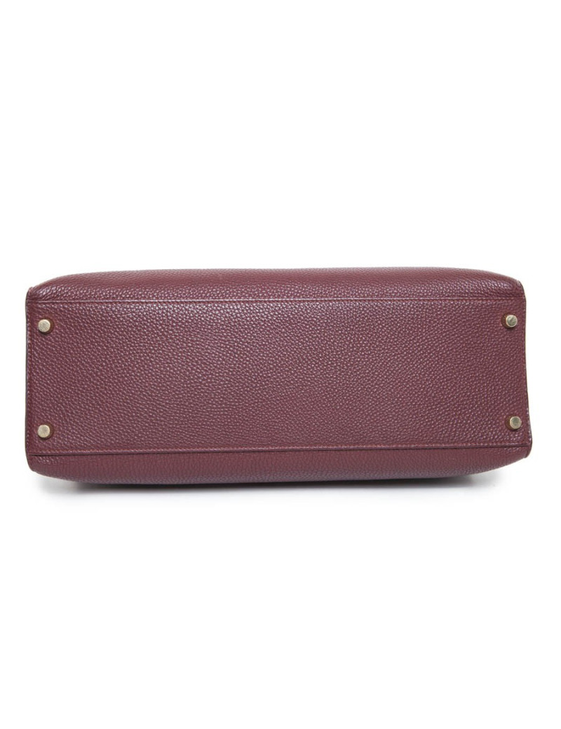 Sac Kelly 35 HERMES sellier rouge H cuir grainé