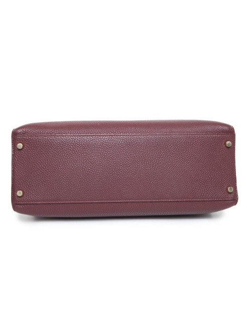 35 red SADDLER H grained leather HERMES Kelly bag