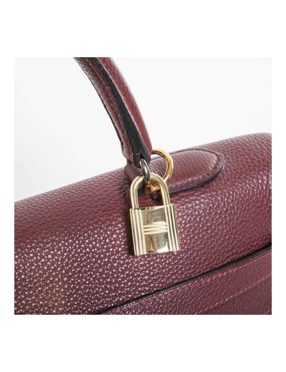 35 red SADDLER H grained leather HERMES Kelly bag