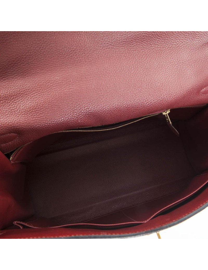 Sac Kelly 35 HERMES sellier rouge H cuir grainé