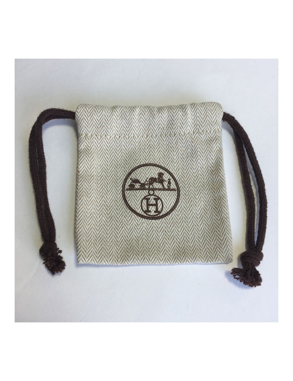 Bracelet torsade HERMES cuir bleu et métal doré