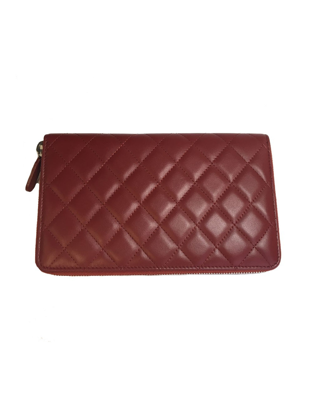 Compagnon CHANEL cuir matelassé rouge