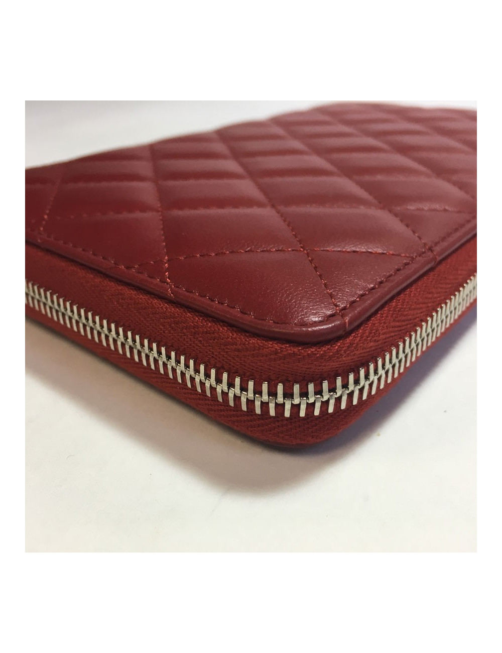 Compagnon CHANEL cuir matelassé rouge