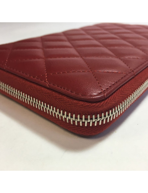 Compagnon CHANEL cuir matelassé rouge