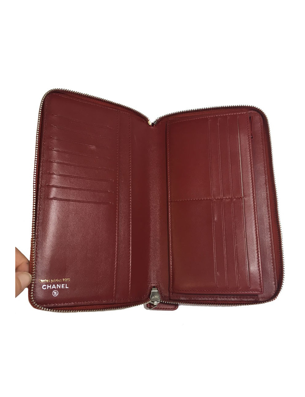 Compagnon CHANEL cuir matelassé rouge