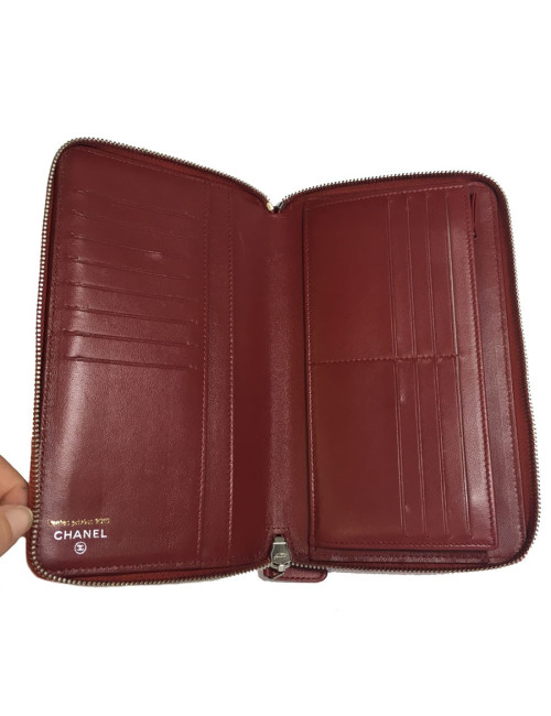 Compagnon CHANEL cuir matelassé rouge