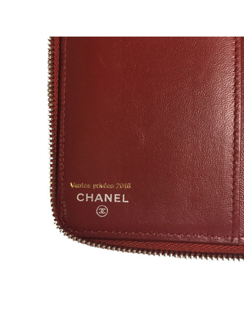 Compagnon CHANEL cuir matelassé rouge