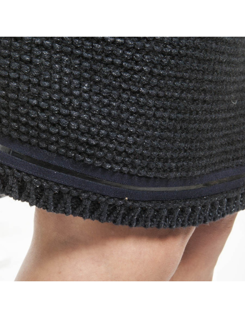 Robe CHANEL bleue et noir en tricot T 38