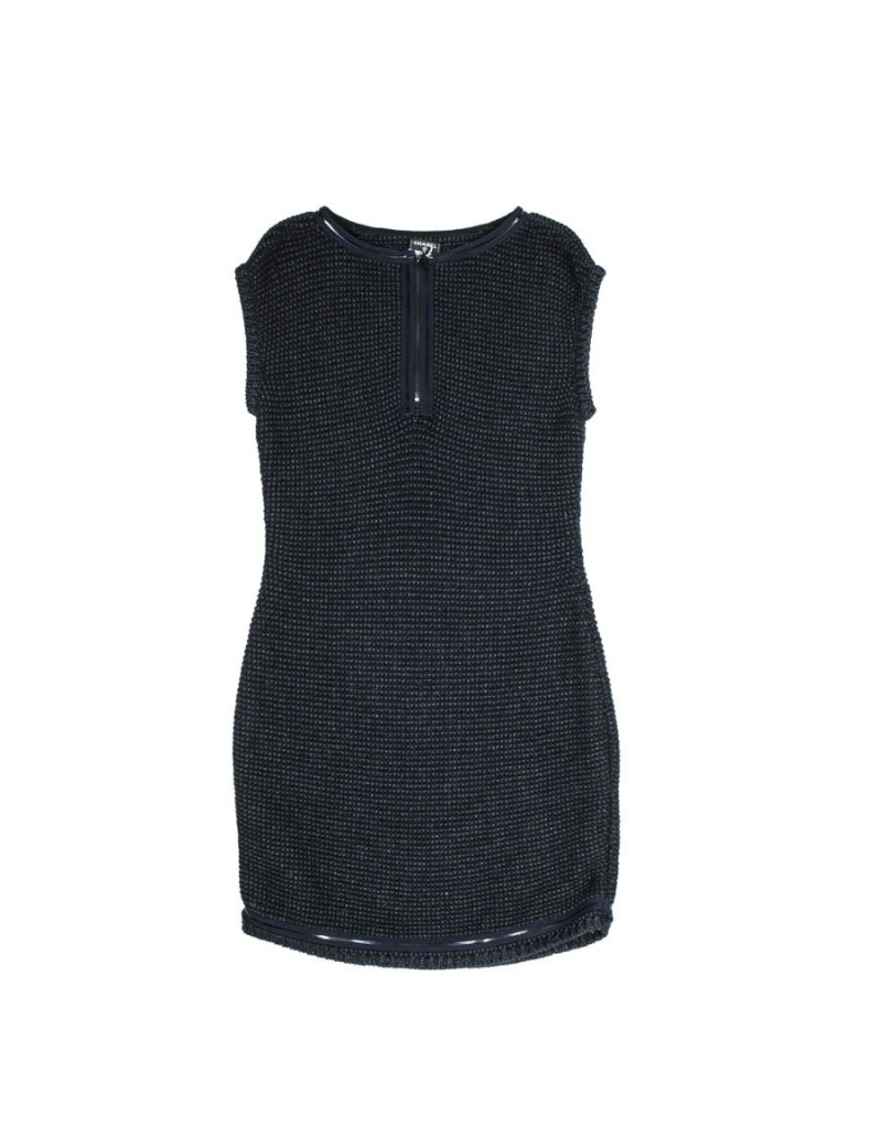 Robe CHANEL bleue et noir en tricot T 38