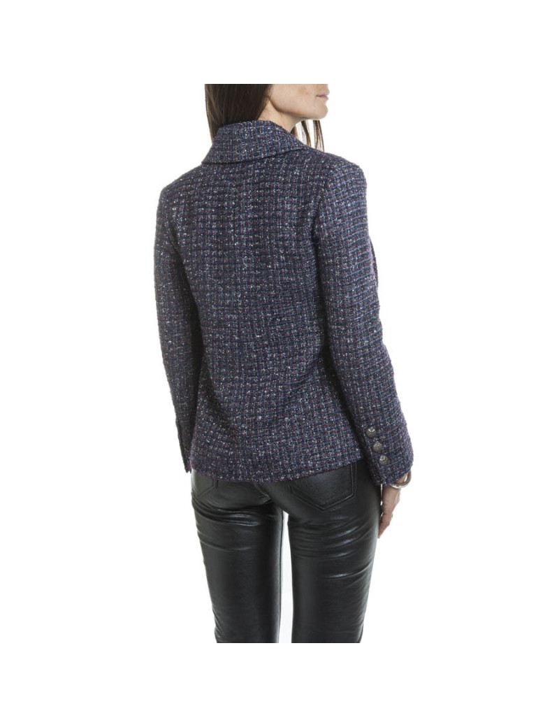 Veste CHANEL T 34 Tweed et fils d'argent