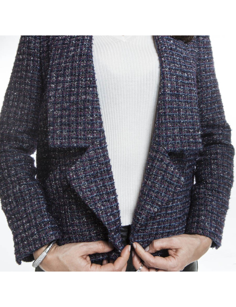 Veste CHANEL T 34 Tweed et fils d'argent