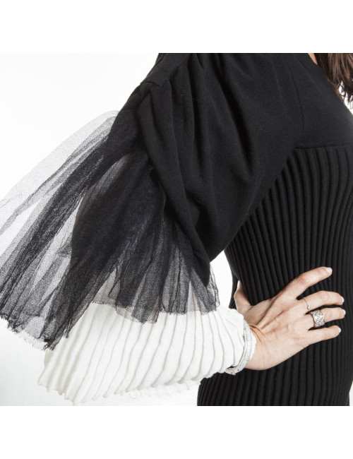 CHANEL T36 black cotton dress