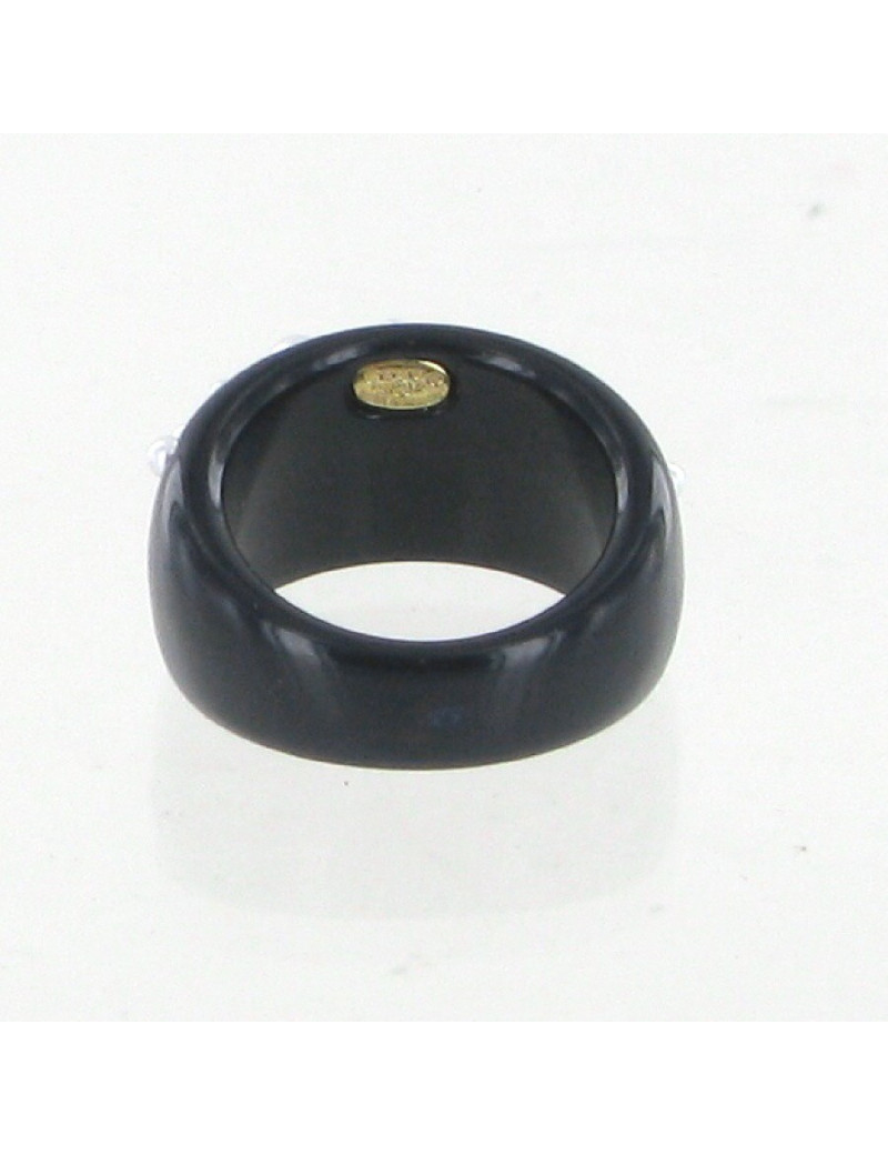 Bague noire perles et CC CHANEL
