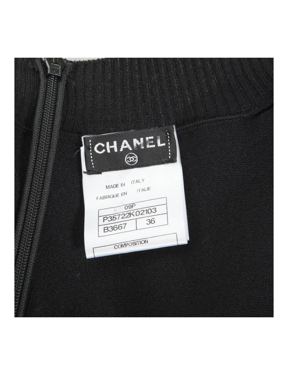 CHANEL T36 black cotton dress
