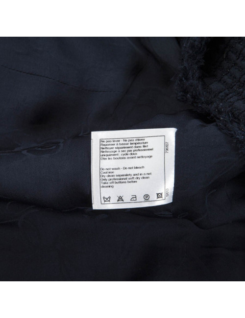 Veste CHANEL T 40 tweed bleu nuit