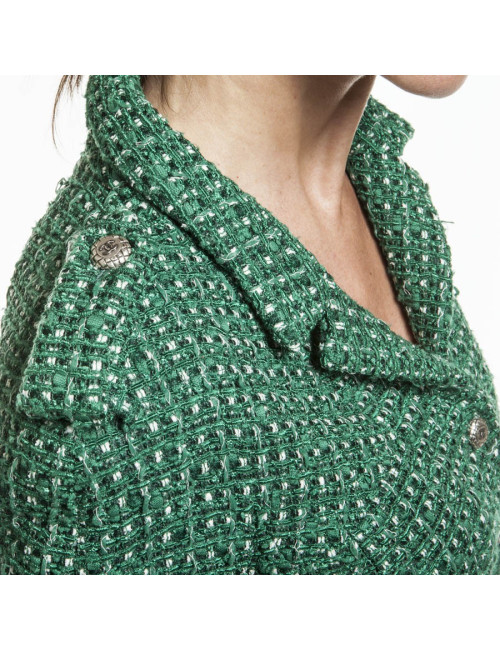 CHANEL T 36 jacket and pants green and white together