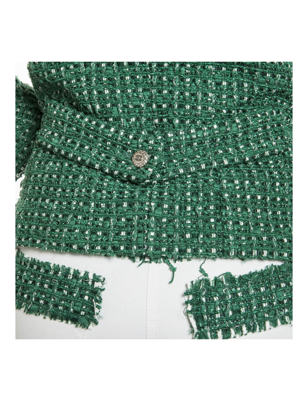 CHANEL T 36 jacket and pants green and white together