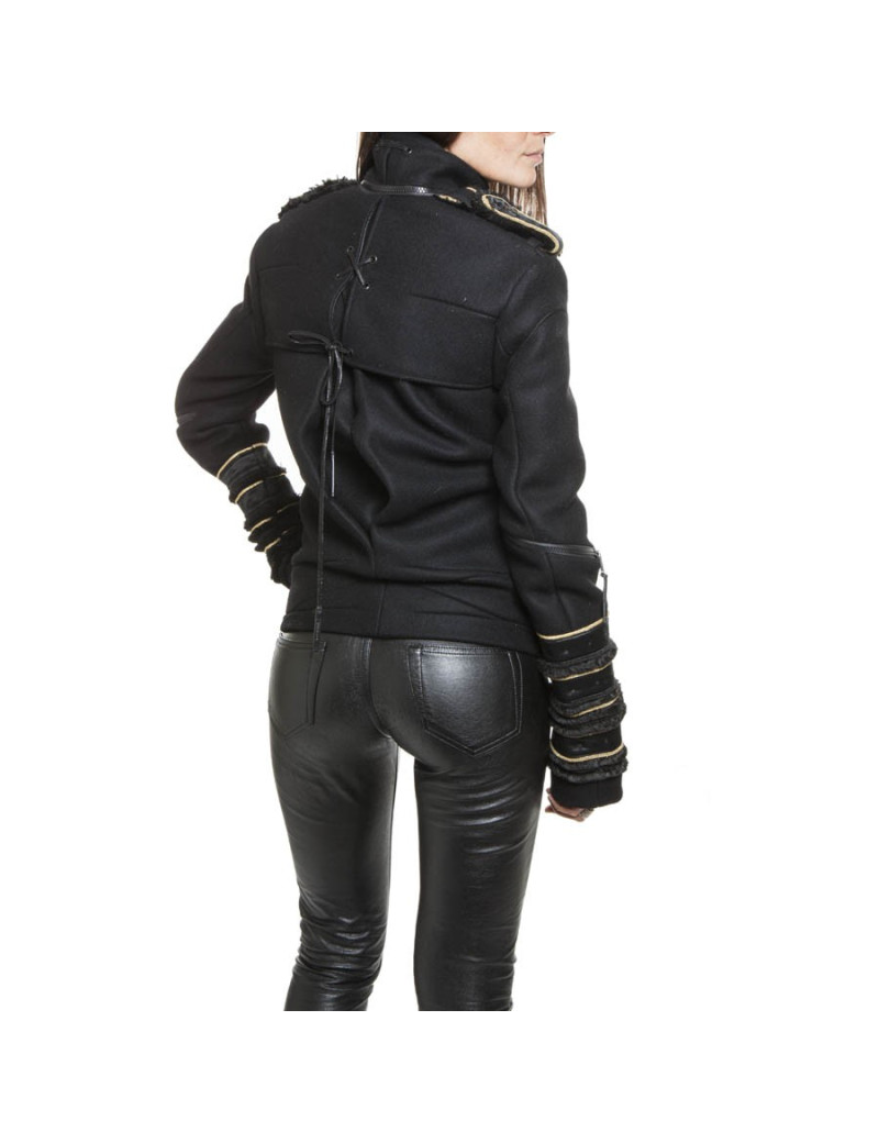 Veste militaire noir  DIOR  en feutrine T 40 fr