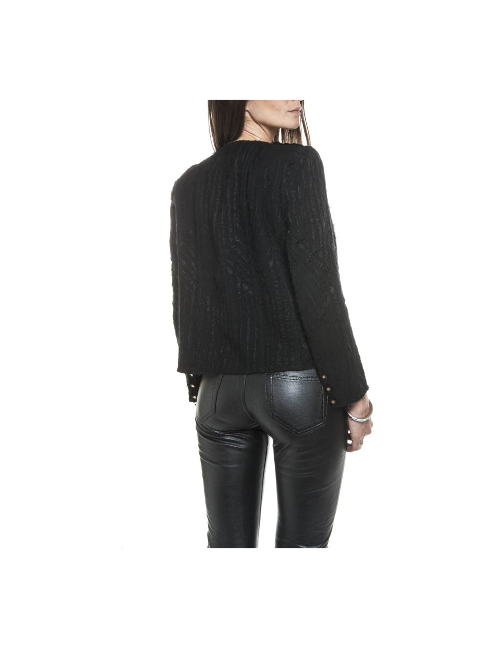 Veste CHANEL T 42 soie noire