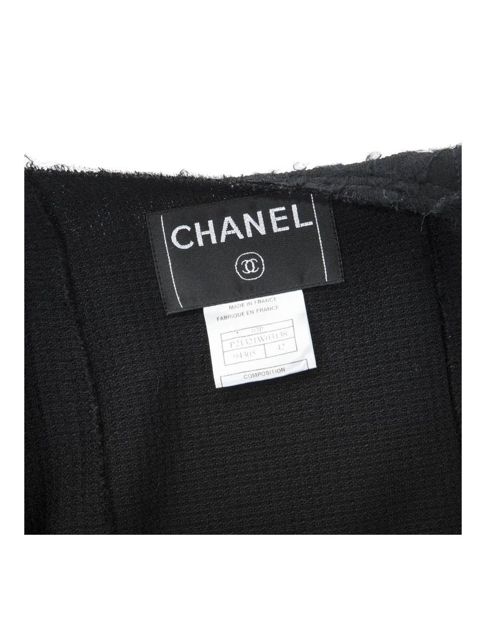 Veste CHANEL T 42 soie noire