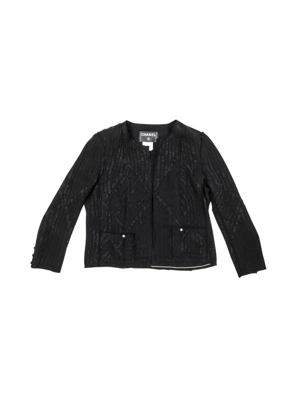Veste CHANEL T 42 soie noire