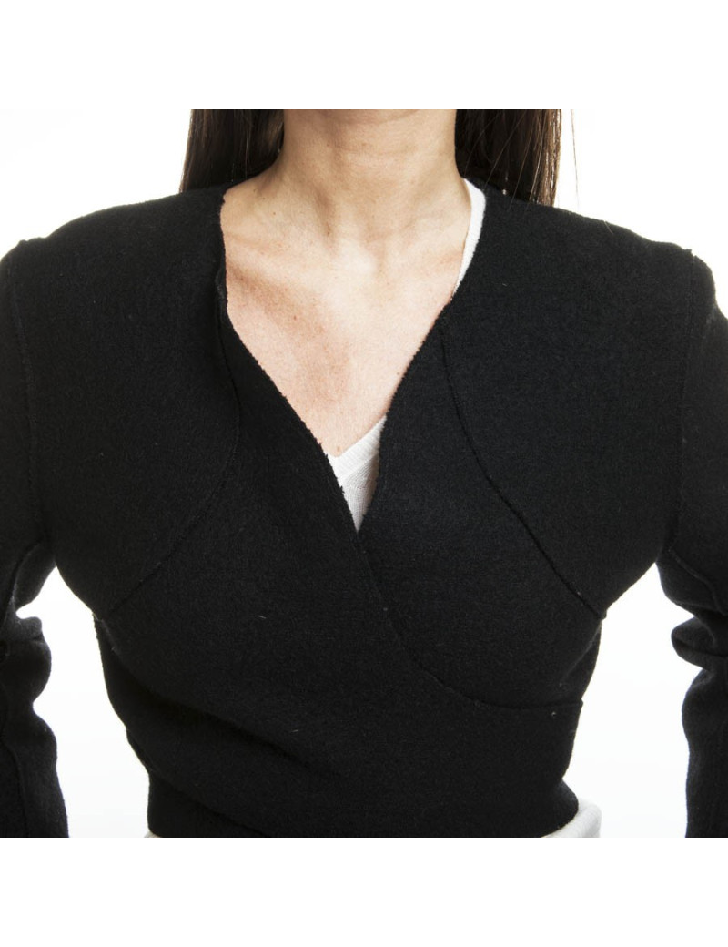 CHANEL black Bolero in boiled wool 38 en T