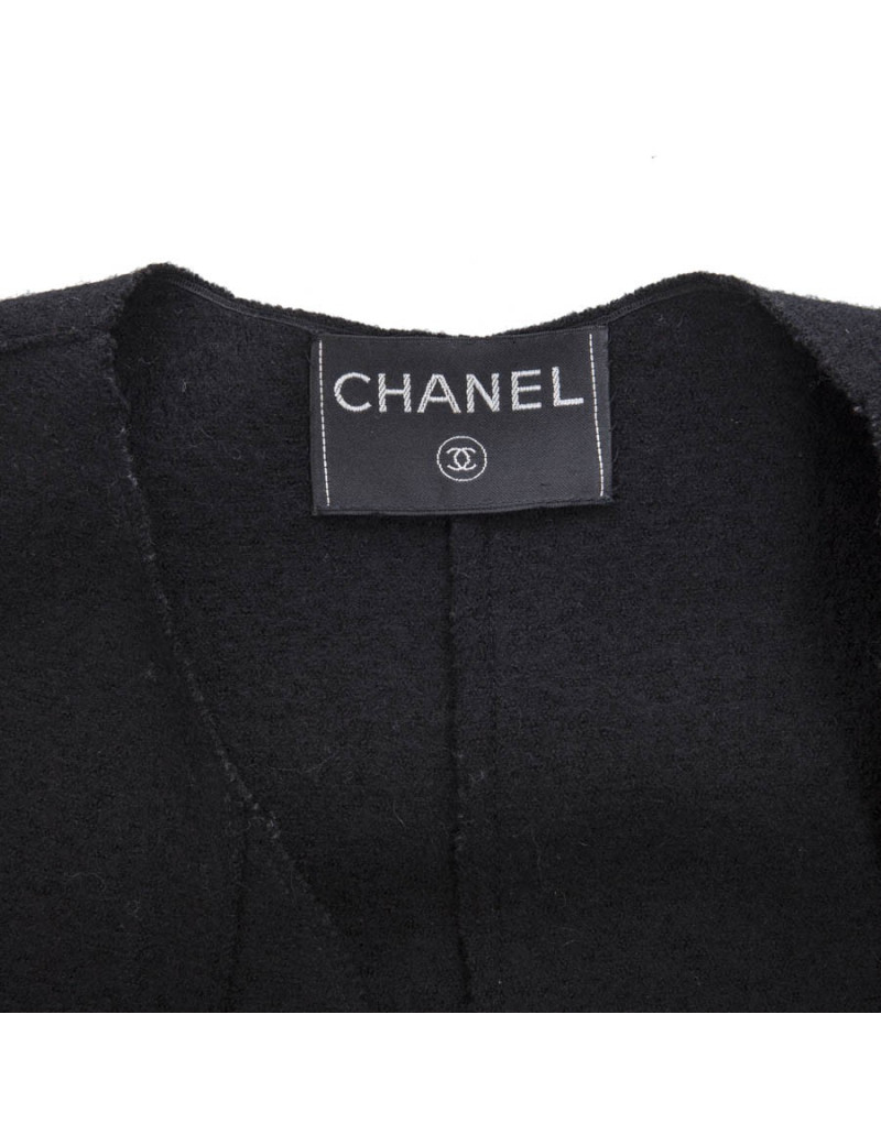 CHANEL black Bolero in boiled wool 38 en T