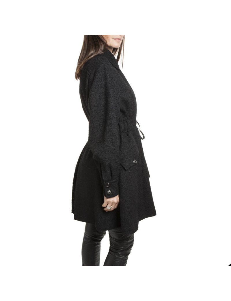 Manteau CHANEL T 36 en tweed noir