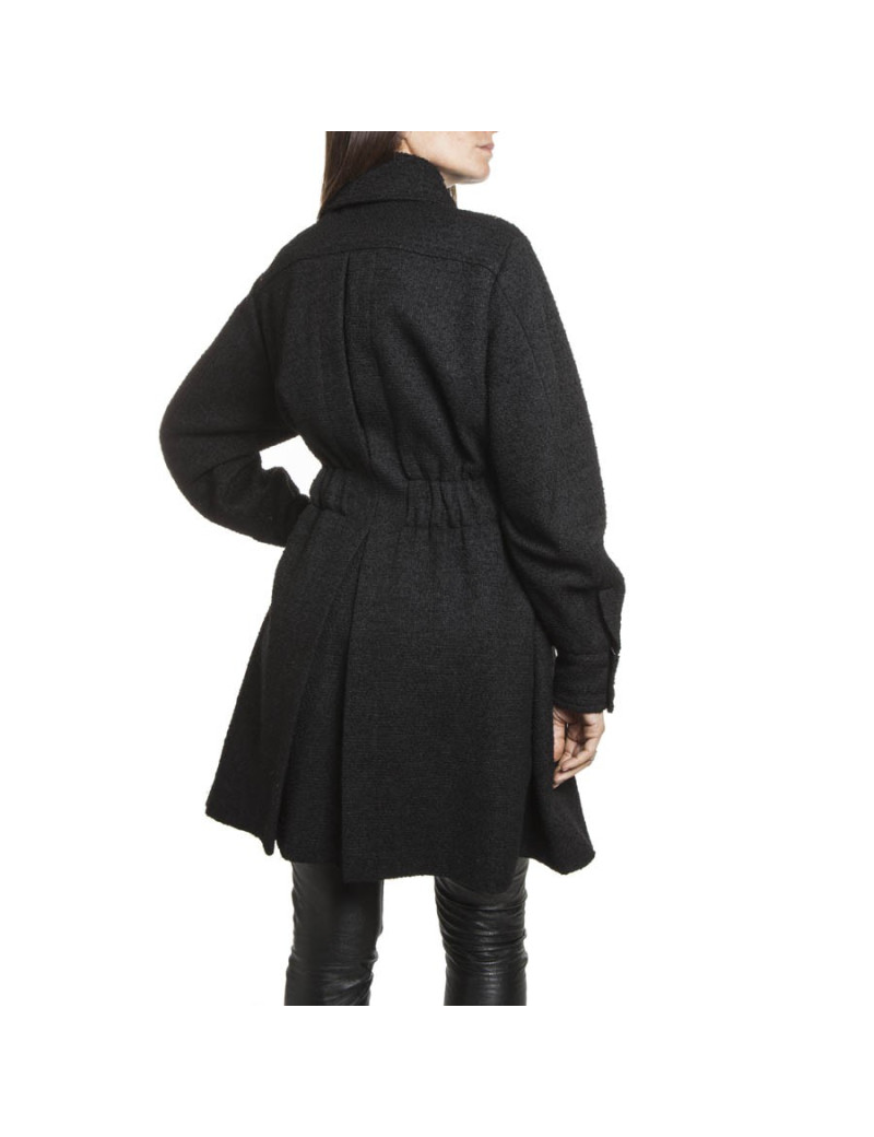 Manteau CHANEL T 36 en tweed noir