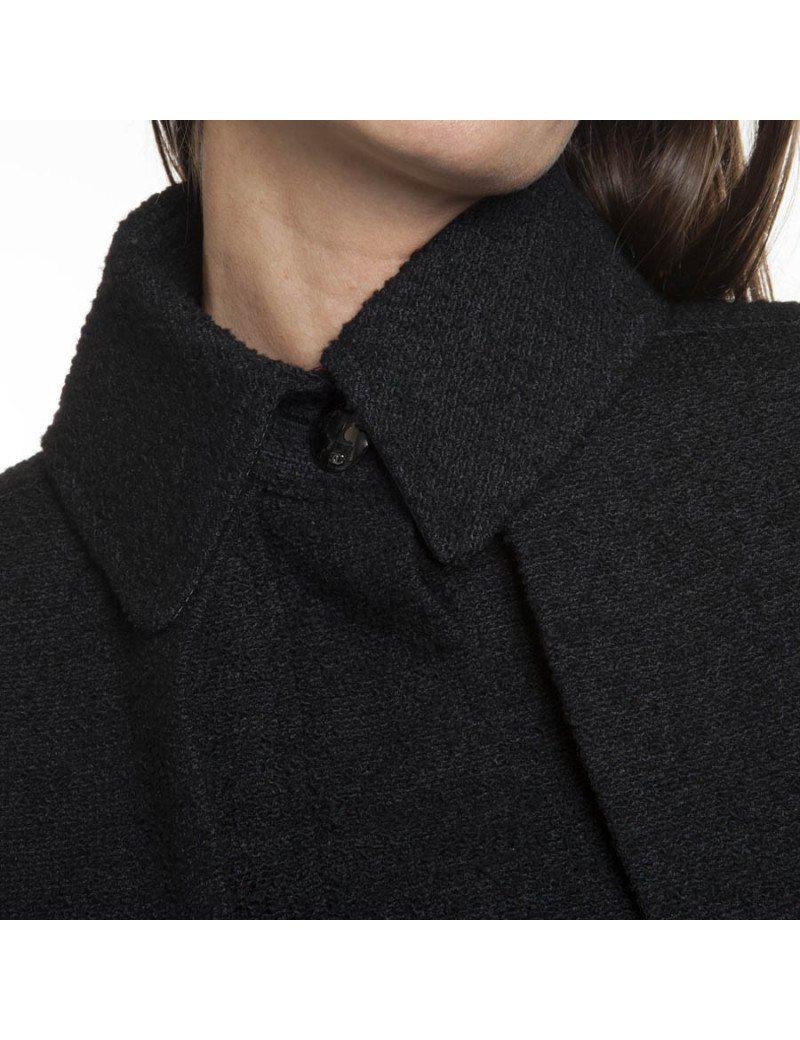 CHANEL coat in black tweed wool size 38/40FR